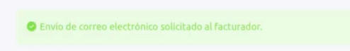 Mensaje de confirmación de envío de email