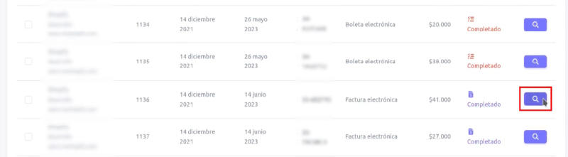 Botón de buscar para revisar orden