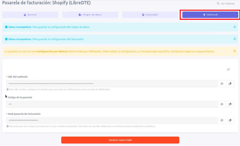 Ventana Webhook