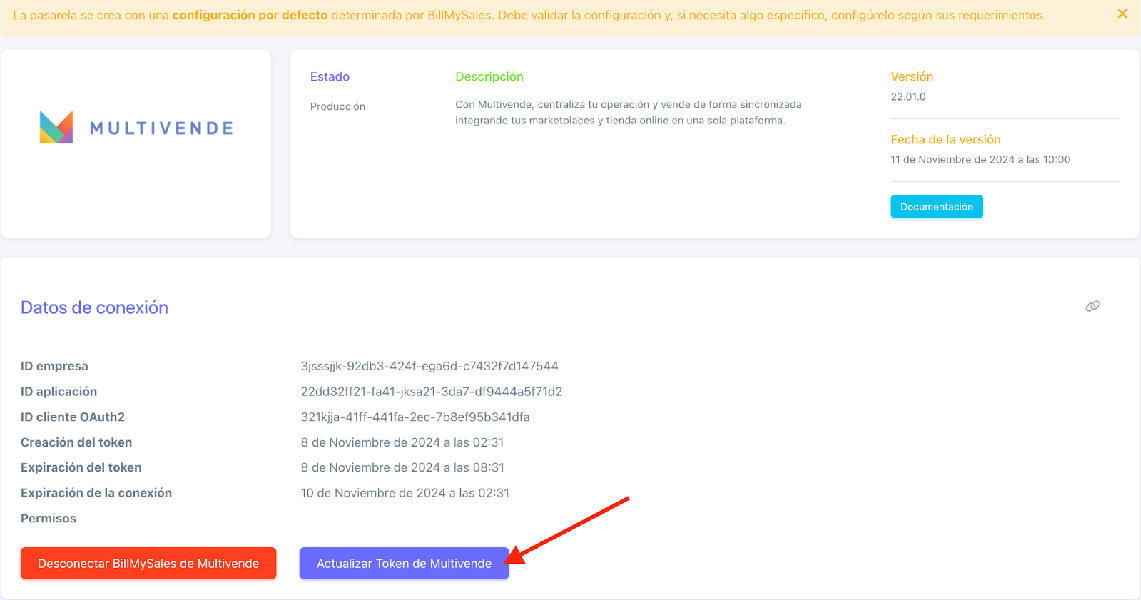 Desconexión de Multivende