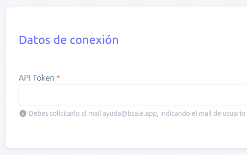 API Token configurado en BillMySales