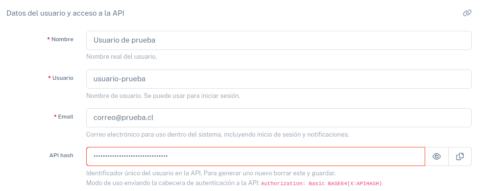 Perfil de usuario LibreDTE