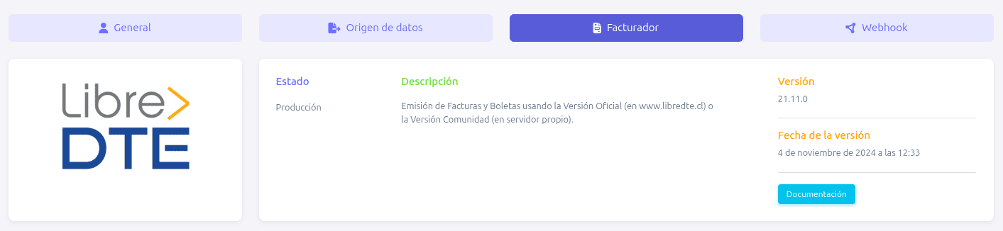 Pestaña facturador con LibreDTE