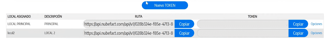 Datos de conexión en NubeFact
