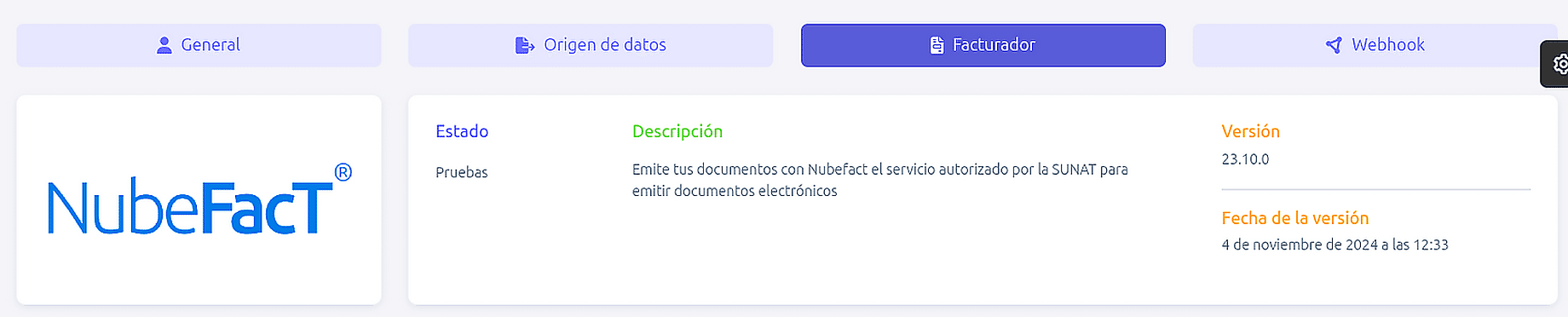 Pestaña facturador con NubeFact