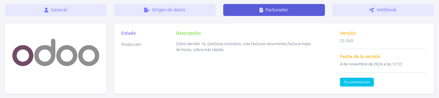 Pestaña facturador con Odoo