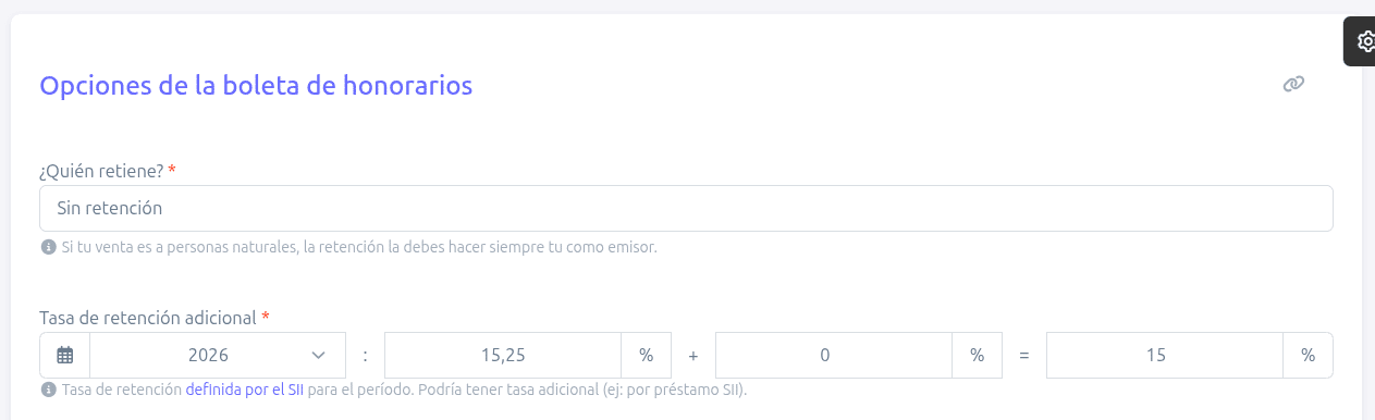 Opciones de las BHE