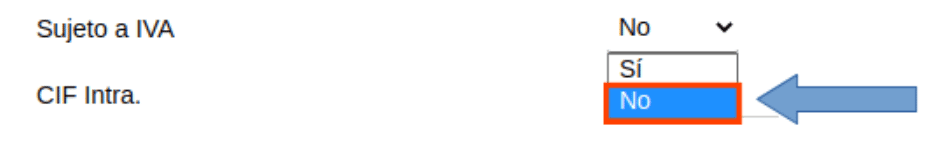 Sujeto a IVA - No