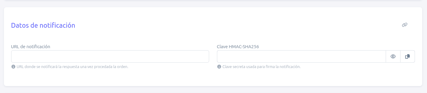 Datos de notificación