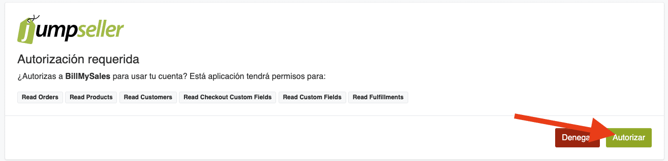 Autorizar aplicación