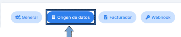 Pestaña Origen de datos