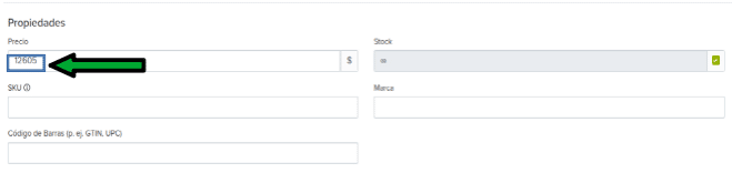 Precio neto en producto