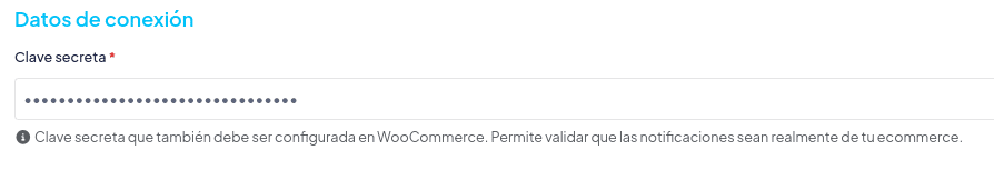Clave secreta en origen de datos