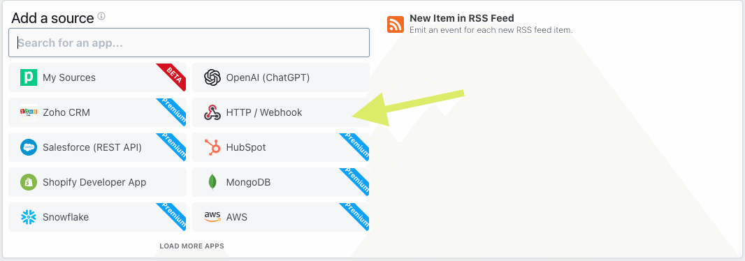 Seleccionar HTTP/Webhook